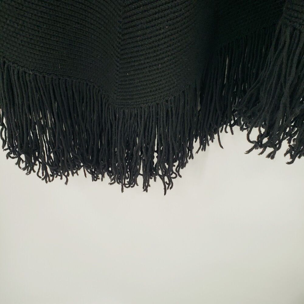 Banana Republic Black Turtleneck Sweater Shawl Womens Medium Large Wool Ribbed - Picture 8 of 10